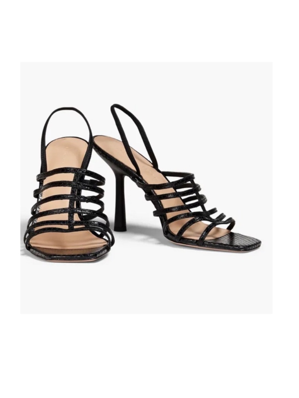 VERONICA BEARD
Aldridge snake-effect leather slingback sandals black size 8 $375